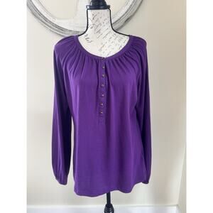 Lauren Ralph Lauren Women’s Long Sleeve Shirt Purple Size L